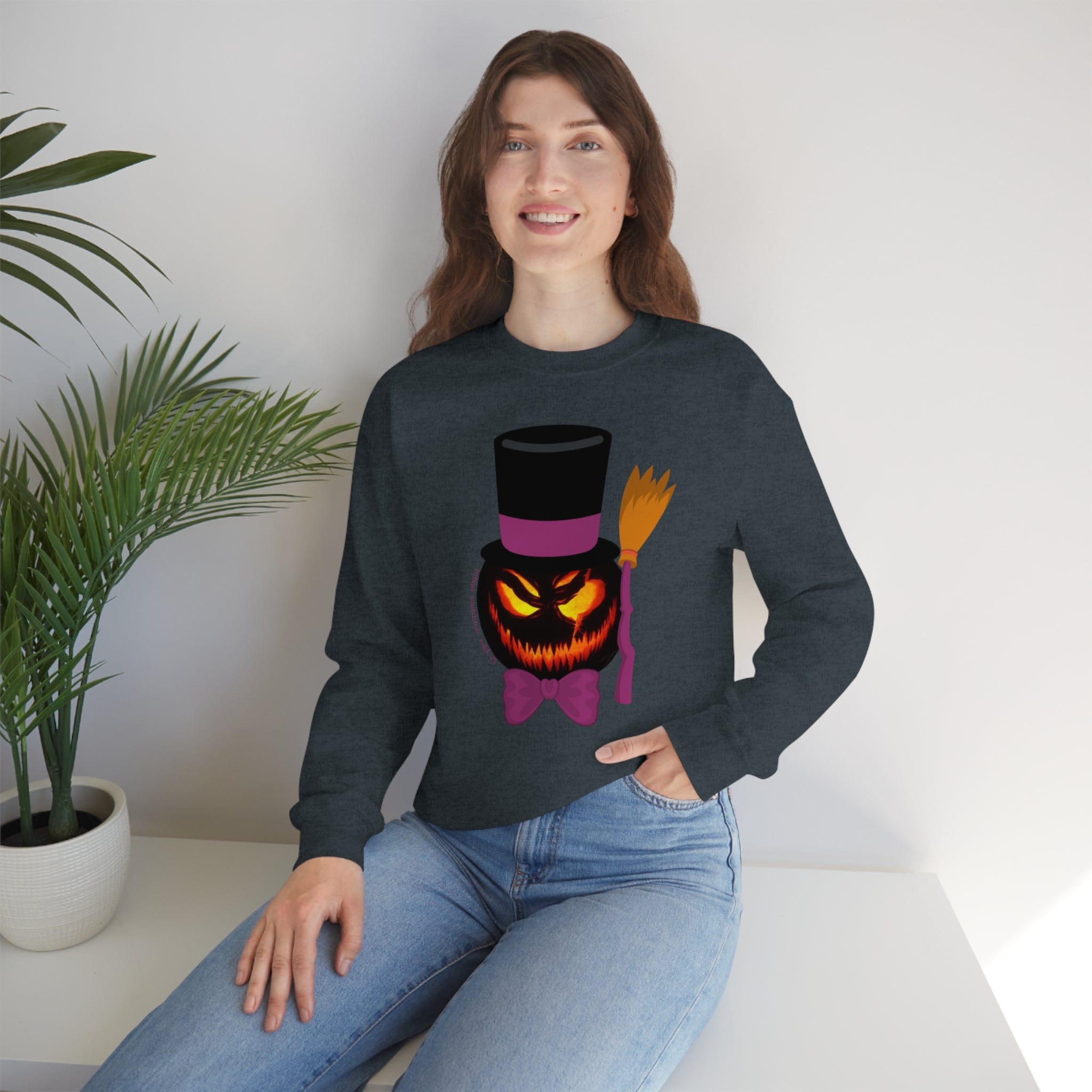 Urban SoulShine & co Sweatshirt Top Hat Jack Halloween Crewneck Sweatshirt (unisex)