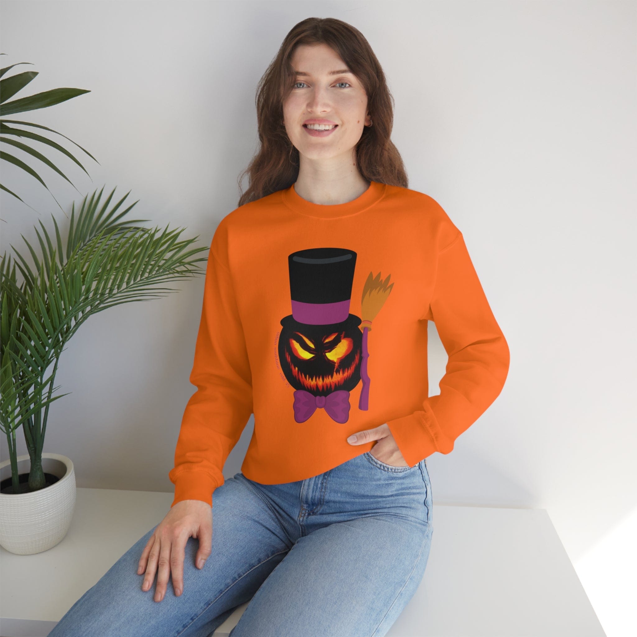 Urban SoulShine & co Sweatshirt Top Hat Jack Halloween Crewneck Sweatshirt (unisex)