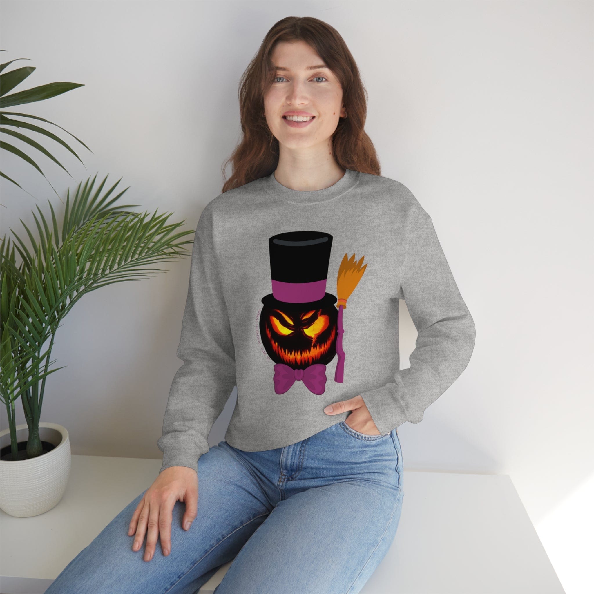 Urban SoulShine & co Sweatshirt Top Hat Jack Halloween Crewneck Sweatshirt (unisex)