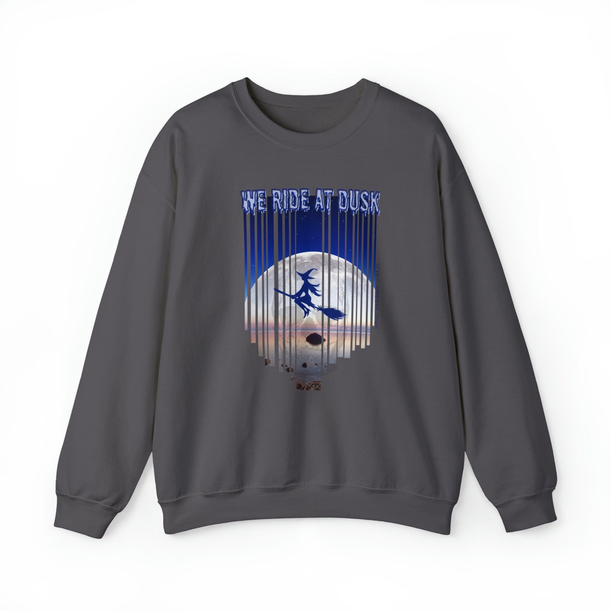 Urban SoulShine & co Sweatshirt We Ride At Dusk Moonlight Witch Flight Halloween Crewneck Sweatshirt