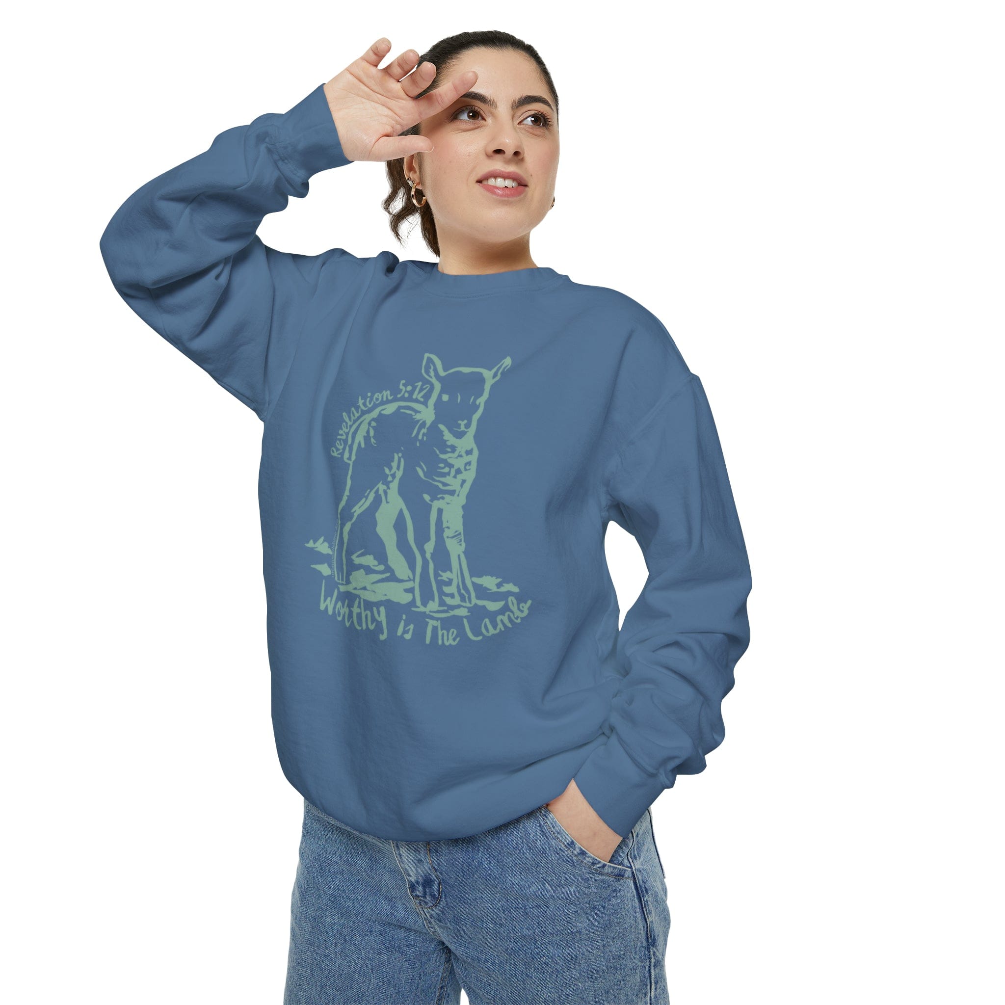 Urban SoulShine & co Sweatshirt Worthy Is The Lamb Easter Crewneck Sweatshirt