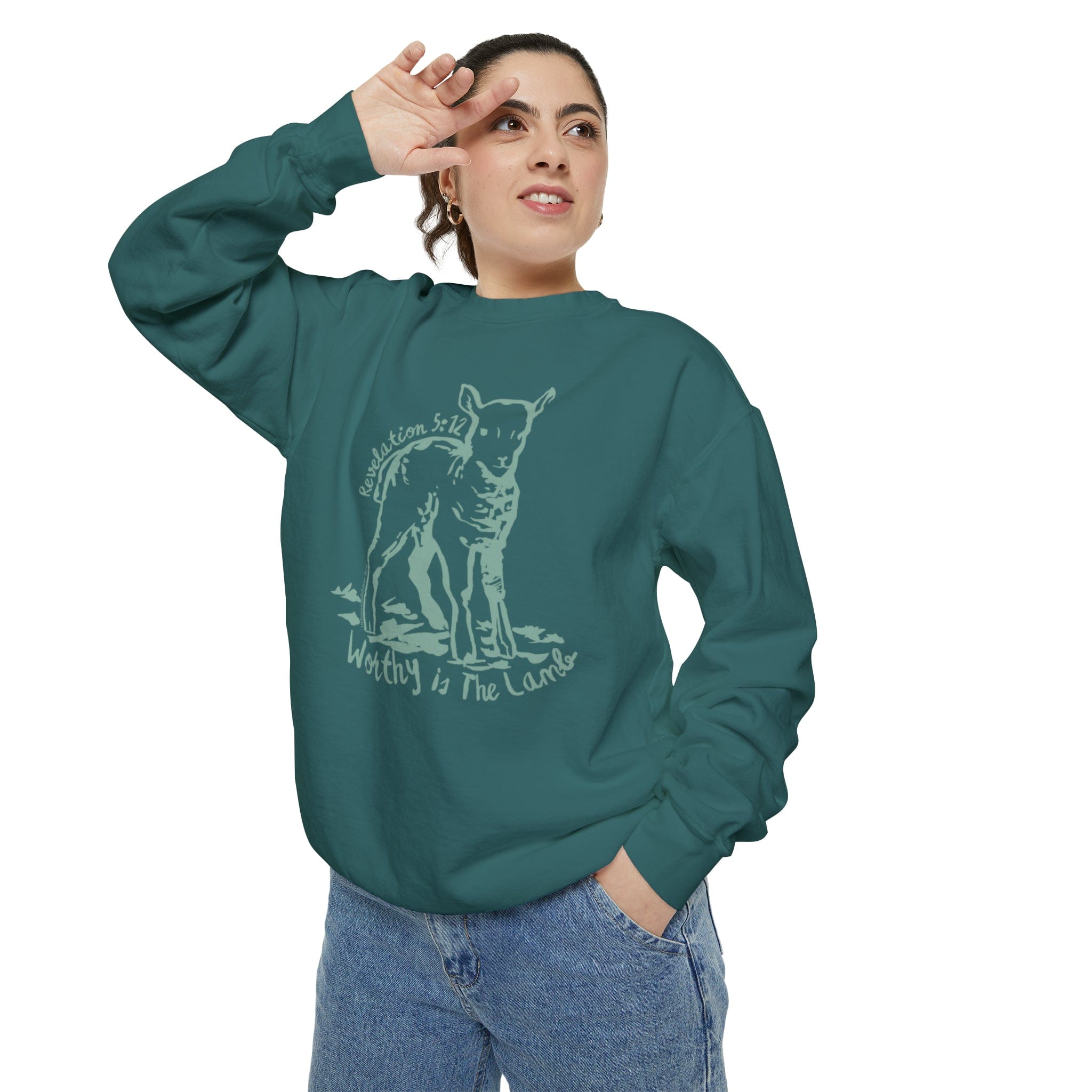 Urban SoulShine & co Sweatshirt Worthy Is The Lamb Easter Crewneck Sweatshirt