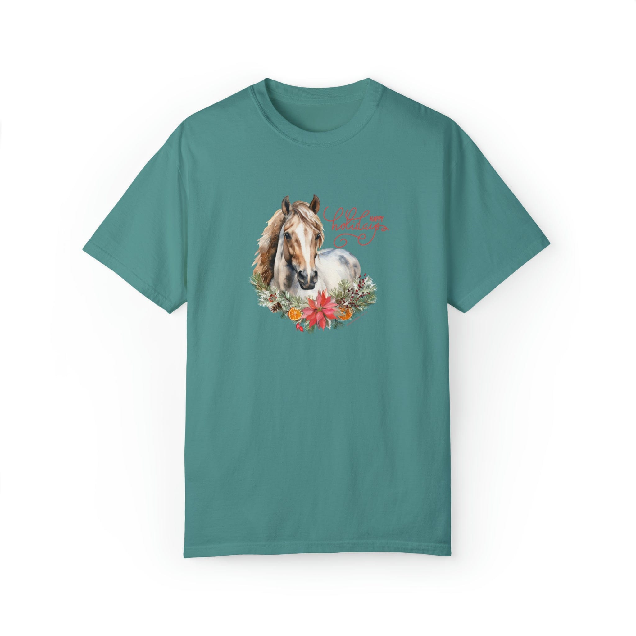 Urban SoulShine & co T-Shirt A Horse Lover's Christmas Garment-Dyed T-shirt