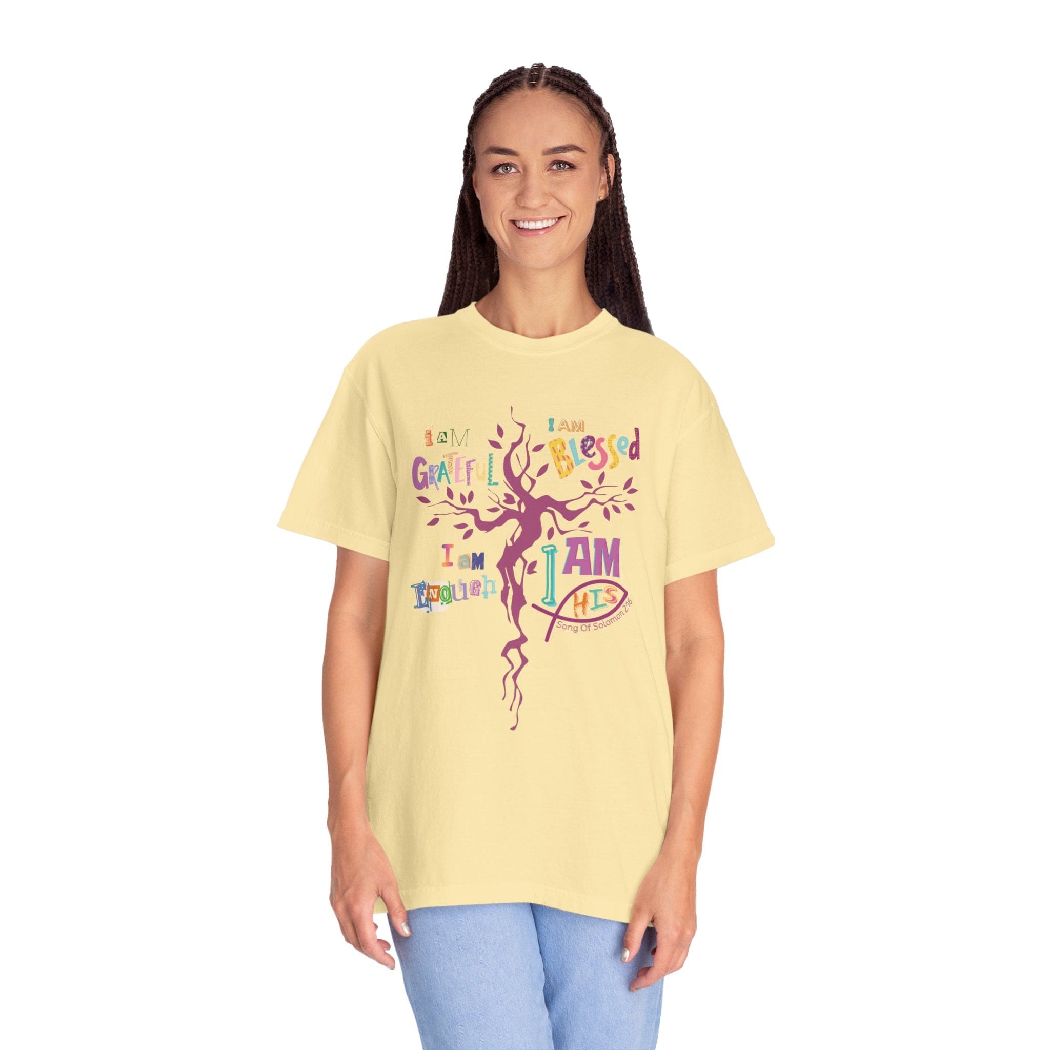 I AM HIS Song Of Solomon 2:16 Comfort Colors Tee Banana