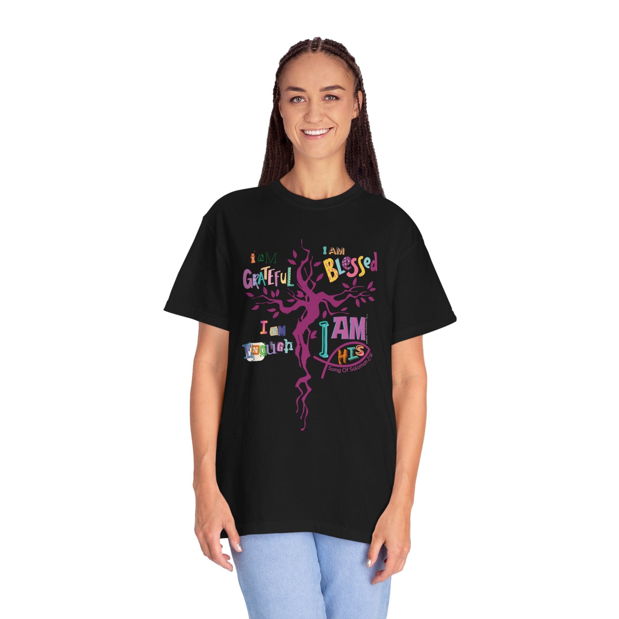 I AM HIS Song Of Solomon 2:16 Comfort Colors Tee Black