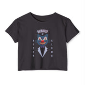 Urban SoulShine & co T-Shirt Black / XS Beware of Kitty Klown Halloween Festival Crop Tee