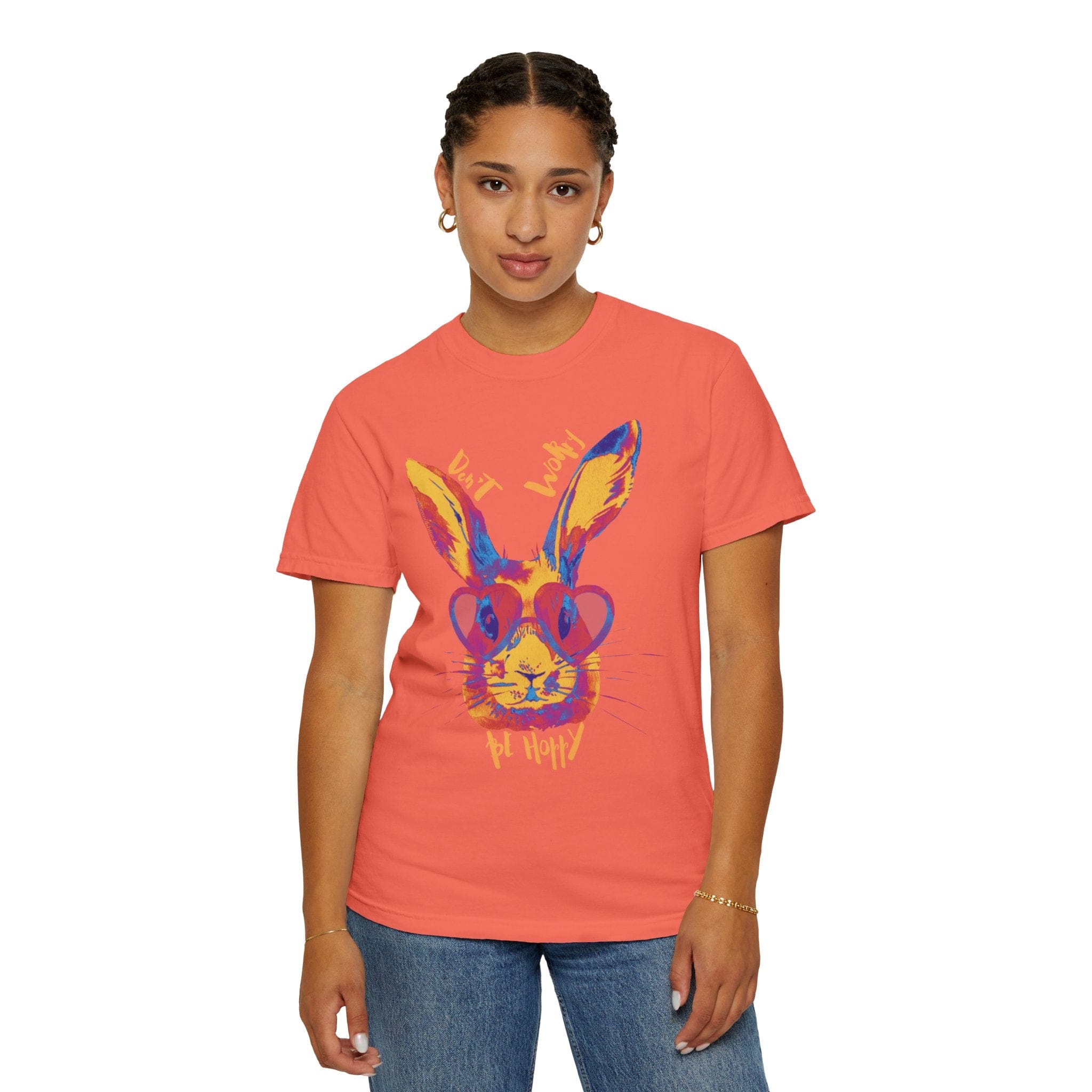 Don't Worry Be Hoppy Comfort Colors Tee (Unisex) Bright Salmon