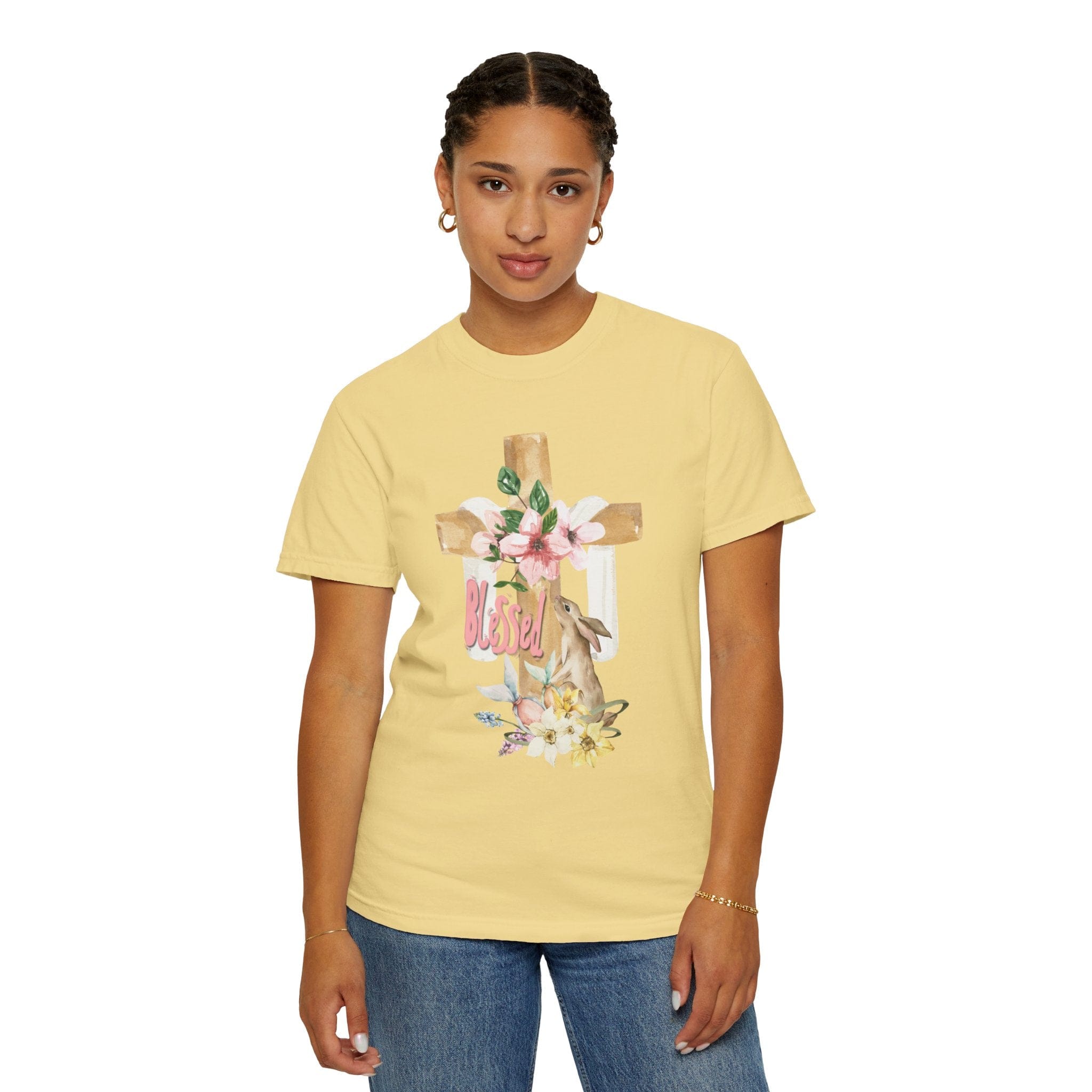 Blessed Easter Comfort Colors Tee Butter