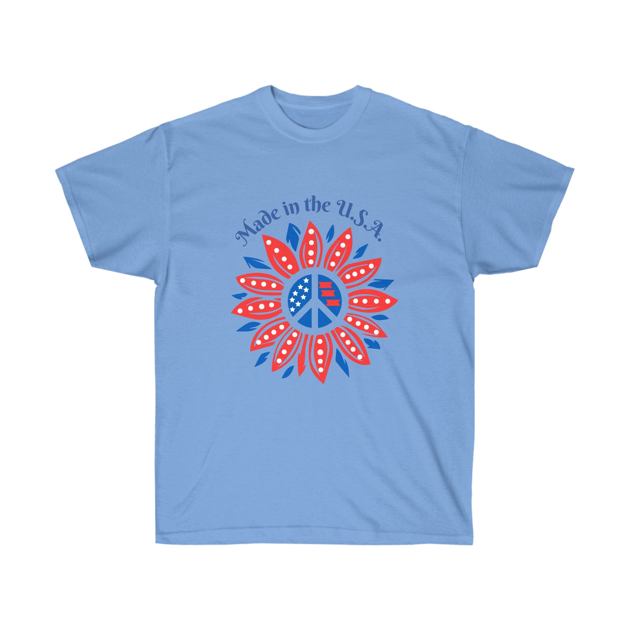 Urban SoulShine & co T-Shirt Carolina Blue / S Flower Power USA Tee (adult)