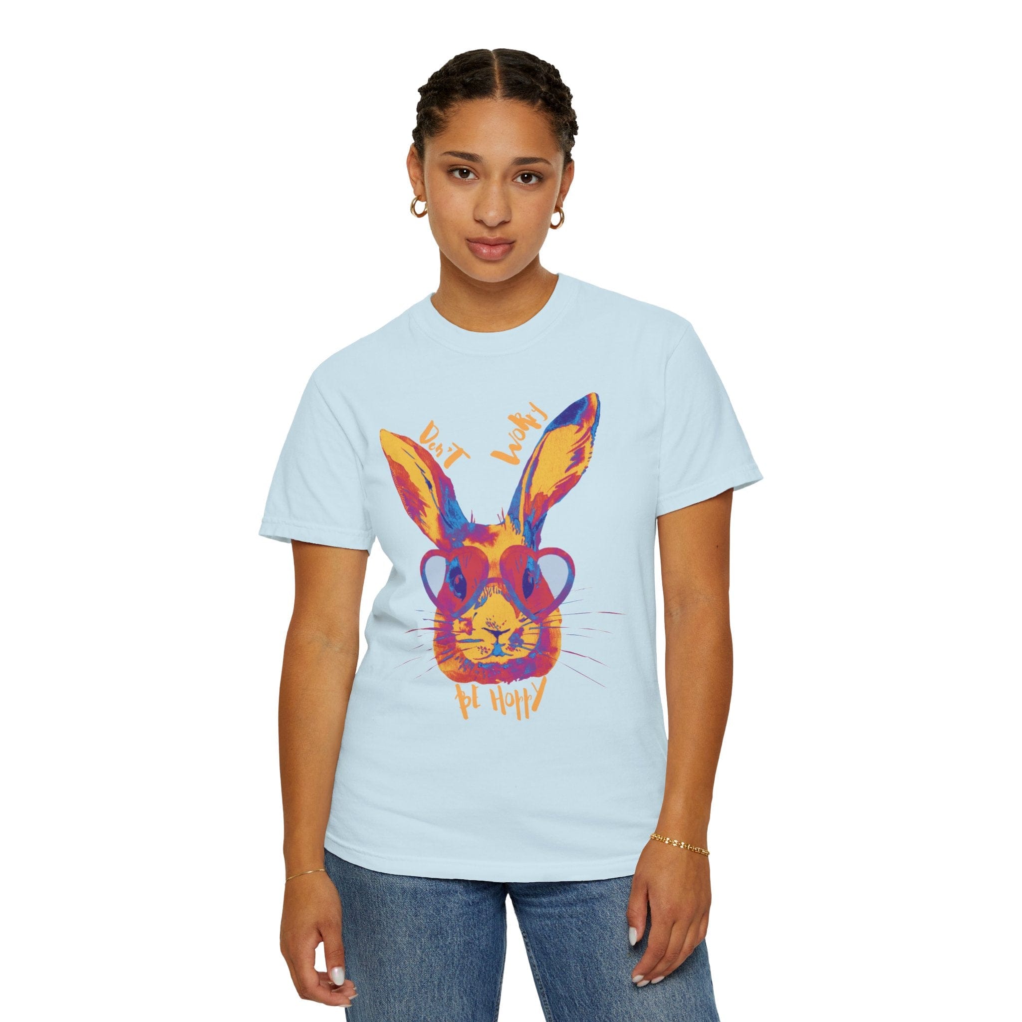 Don't Worry Be Hoppy Comfort Colors Tee (Unisex) Chambray