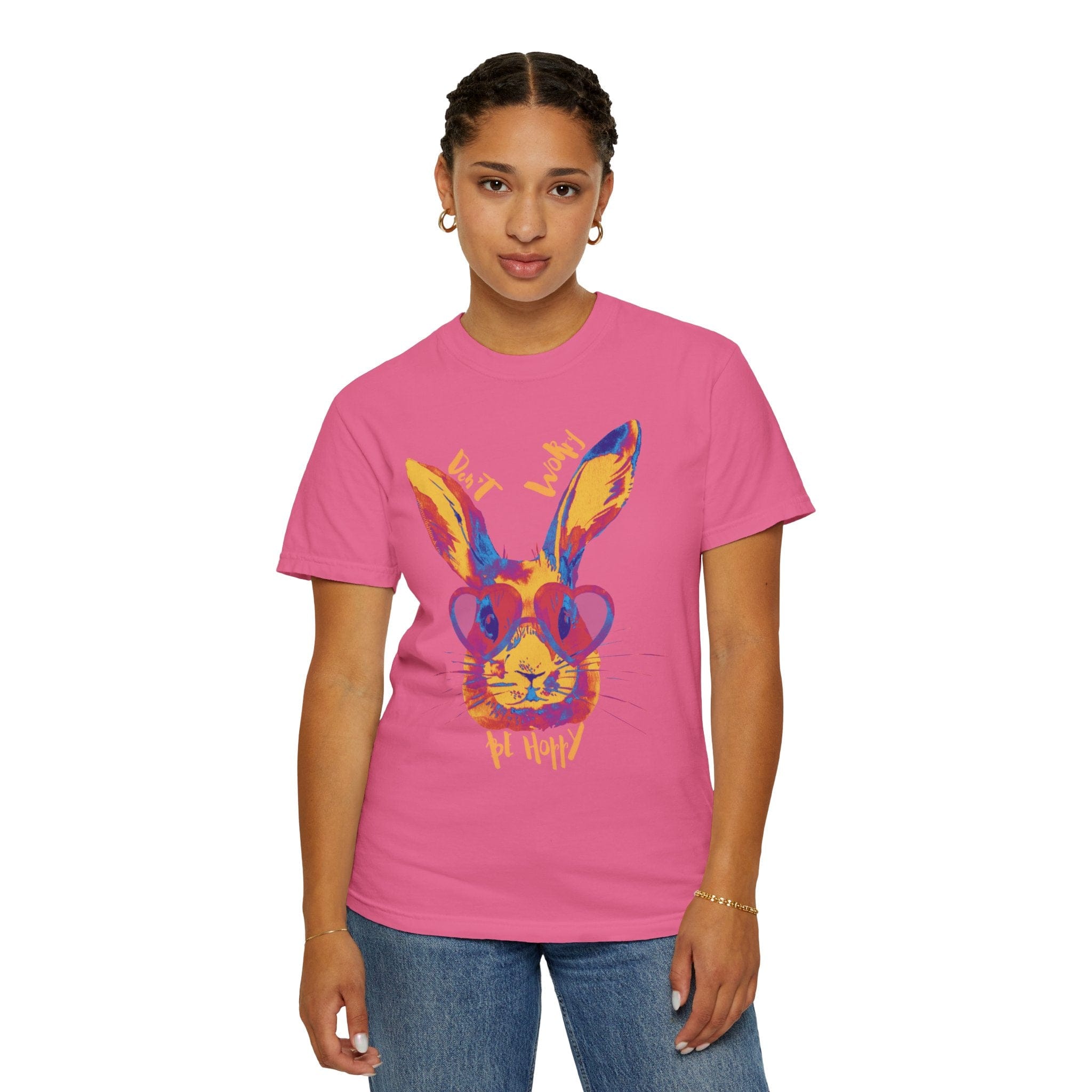 Don't Worry Be Hoppy Comfort Colors Tee (Unisex) Crunchberry