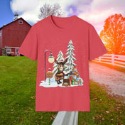 Urban SoulShine & co T-Shirt Donkey Claus Street Singer Holiday Soft Tee (Unisex)