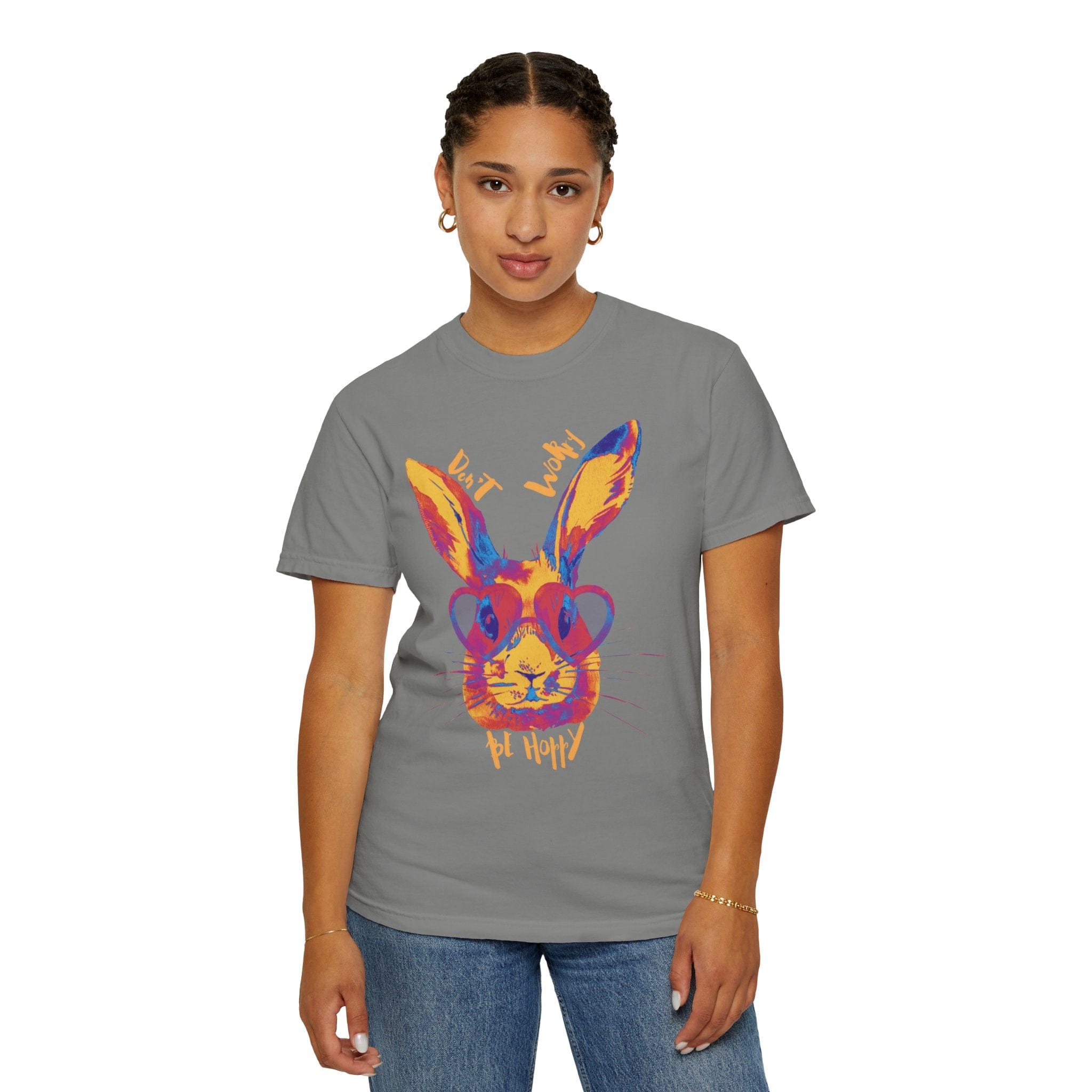 Don't Worry Be Hoppy Comfort Colors Tee (Unisex) Granite