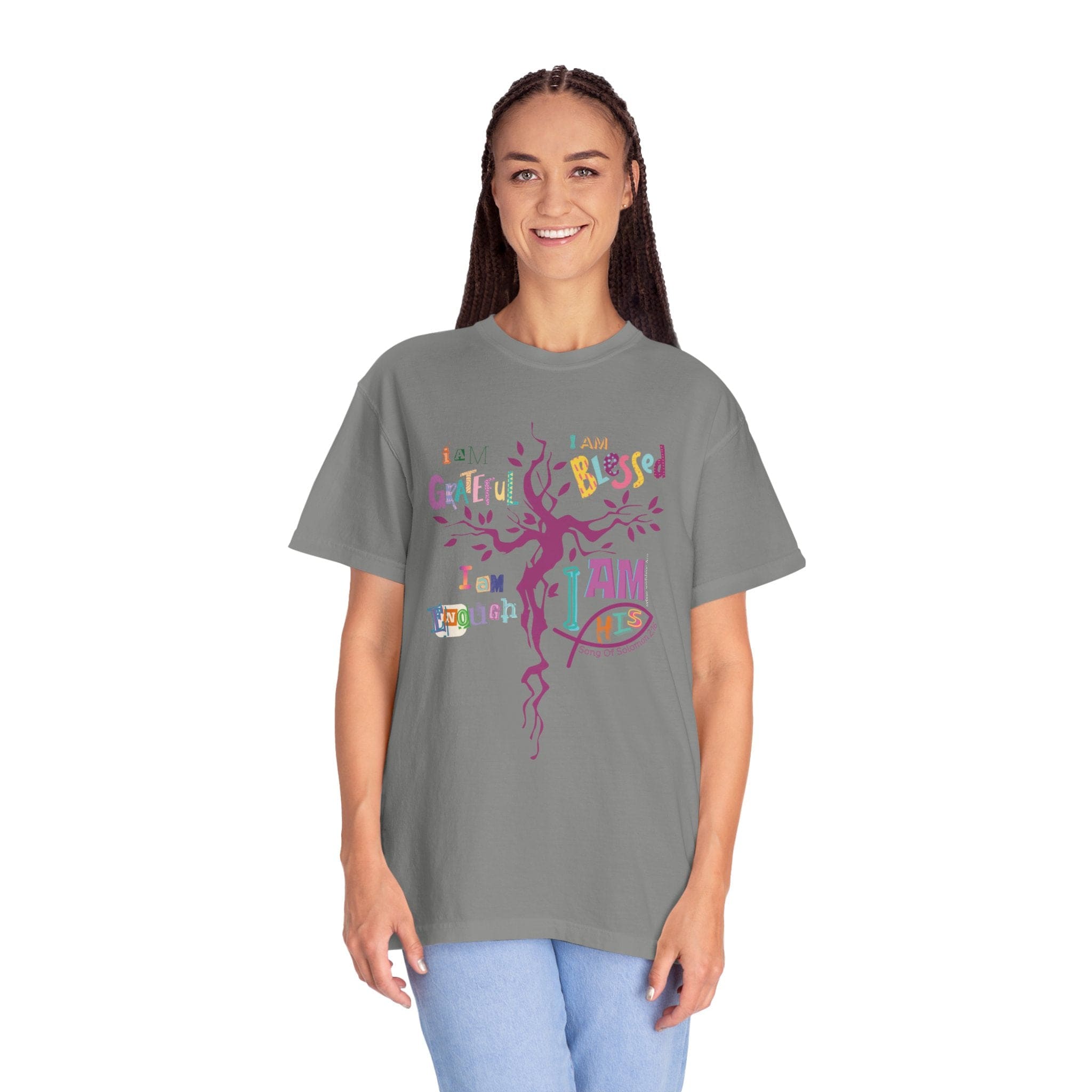 I AM HIS Song Of Solomon 2:16 Comfort Colors Tee Granite