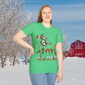 Urban SoulShine & co T-Shirt Heather Irish Green / S Donkey Claus Spreads Joy To The World Soft Tee (Unisex)