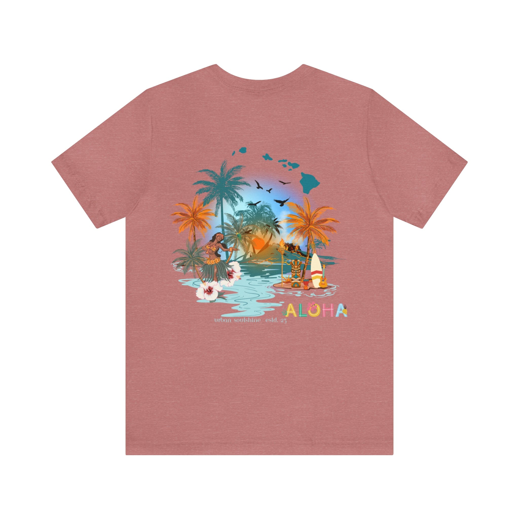 Urban SoulShine & co T-Shirt Heather Mauve / XS ALOHA Vibes Tee (unisex)