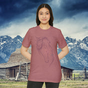 Urban SoulShine & co T-Shirt Heather Mauve / XS Soul Kiss Rose Horse Recycled Organic Tee