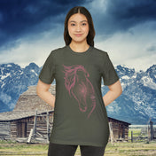 Urban SoulShine & co T-Shirt Heather Military Green / XS Soul Kiss Rose Horse Recycled Organic Tee