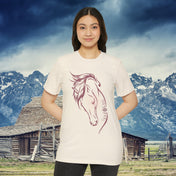 Urban SoulShine & co T-Shirt Heather Natural / XS Soul Kiss Rose Horse Recycled Organic Tee