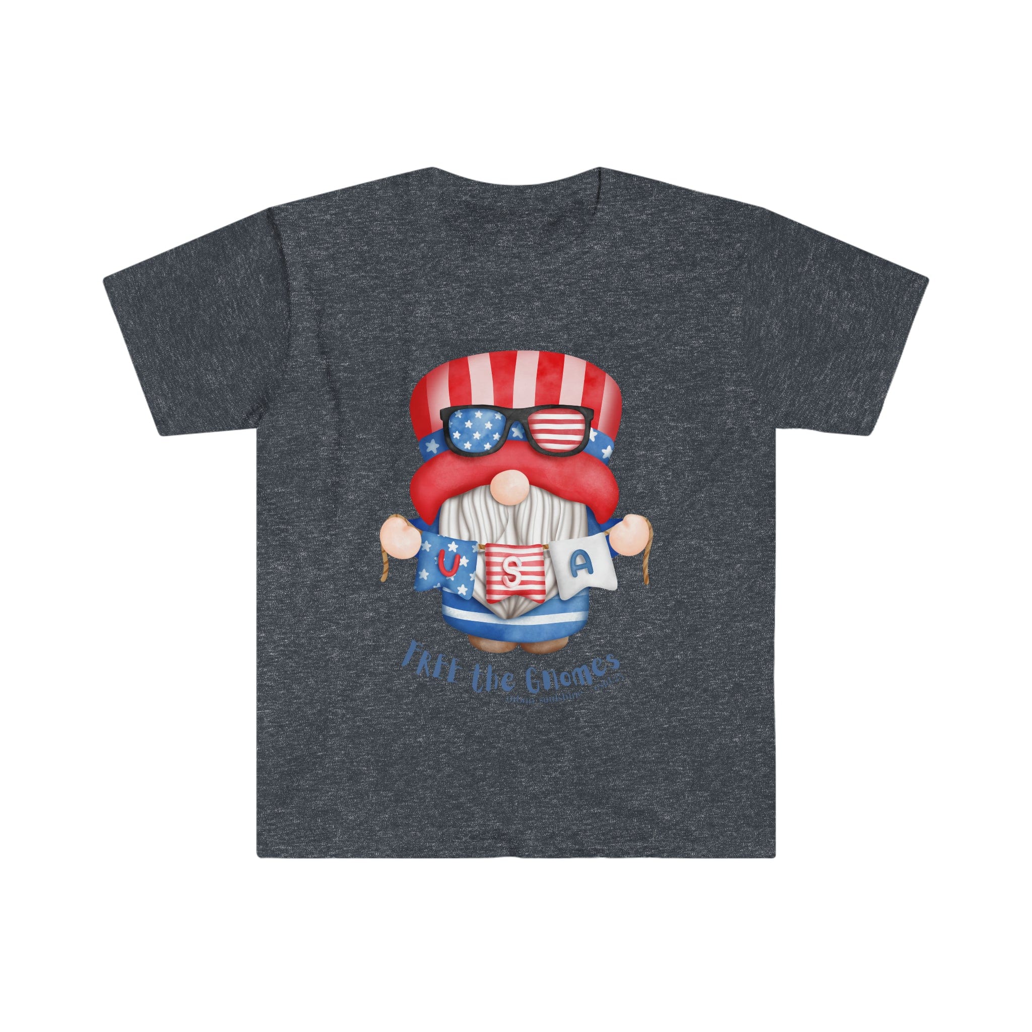 Urban SoulShine & co T-Shirt Heather Navy / S FREE the GNOMES USA Soft Tee (unisex)