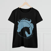 Urban SoulShine & co T-Shirt Horse & Soul Women's Tee (blue)