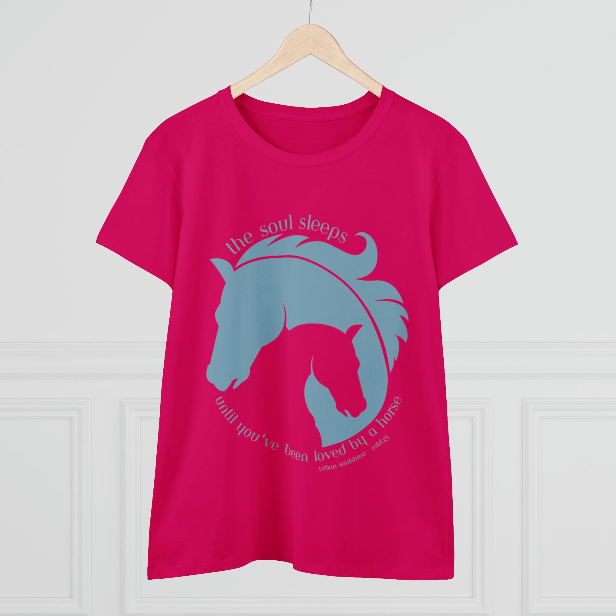 Urban SoulShine & co T-Shirt Horse & Soul Women's Tee (blue)