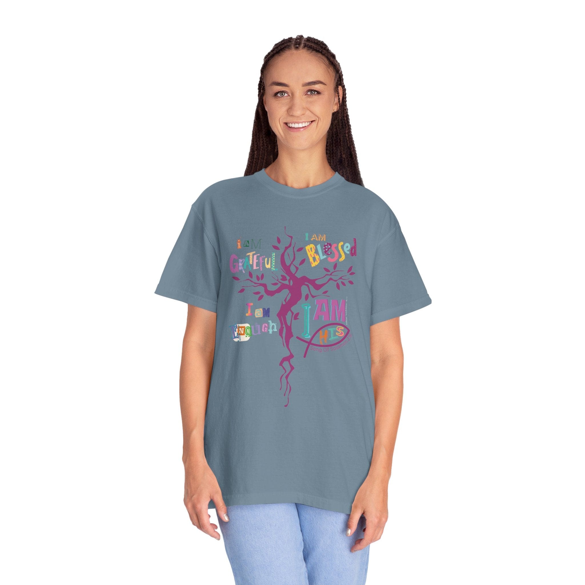 I AM HIS Song Of Solomon 2:16 Comfort Colors Tee Ice Blue