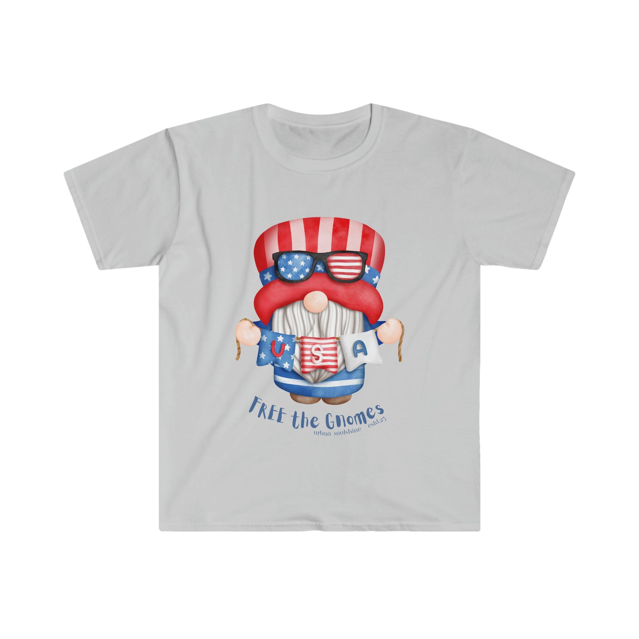 Urban SoulShine & co T-Shirt Ice Grey / S FREE the GNOMES USA Soft Tee (unisex)