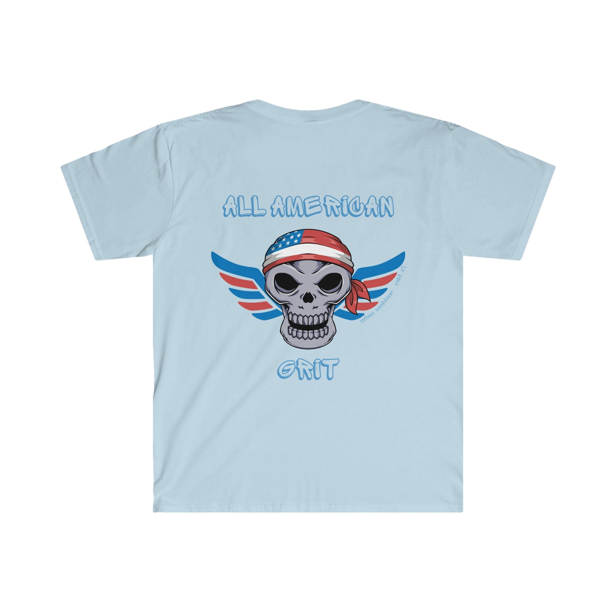 Urban SoulShine & co T-Shirt Light Blue / S All American Grit Soft Tee (unisex)