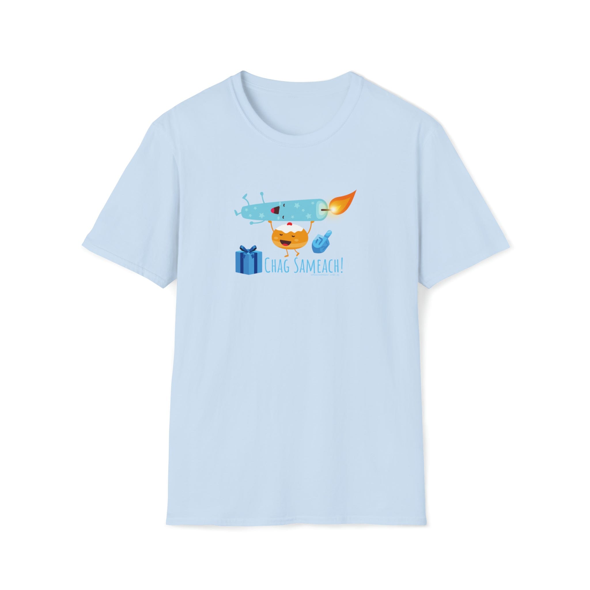 Urban SoulShine & co T-Shirt Light Blue / S CHAG SAMEACH! Hanukkah Soft Style Tee (Unisex)