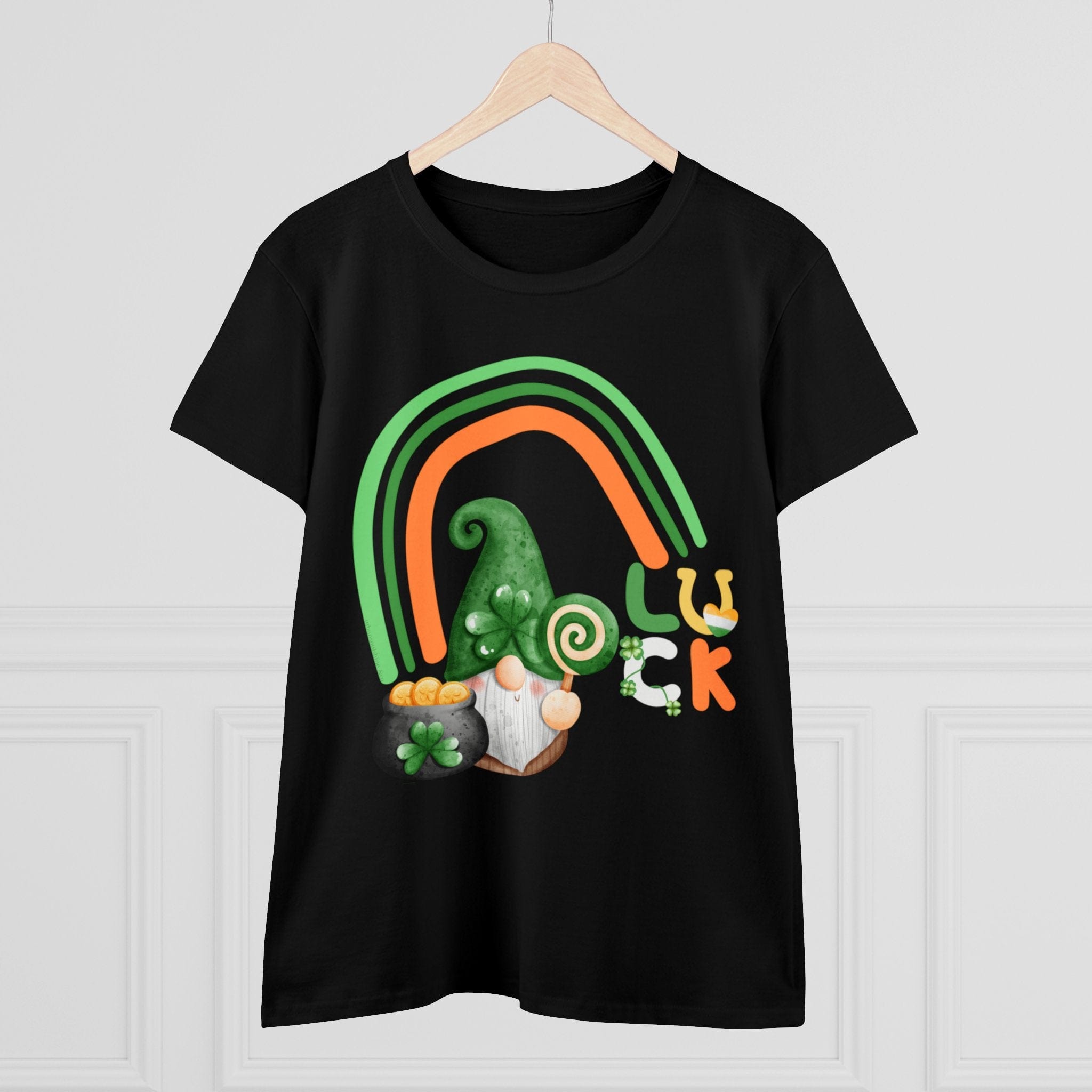 Urban SoulShine & co T-Shirt Lucky Gnome St. Patrick's Day Women's Tee