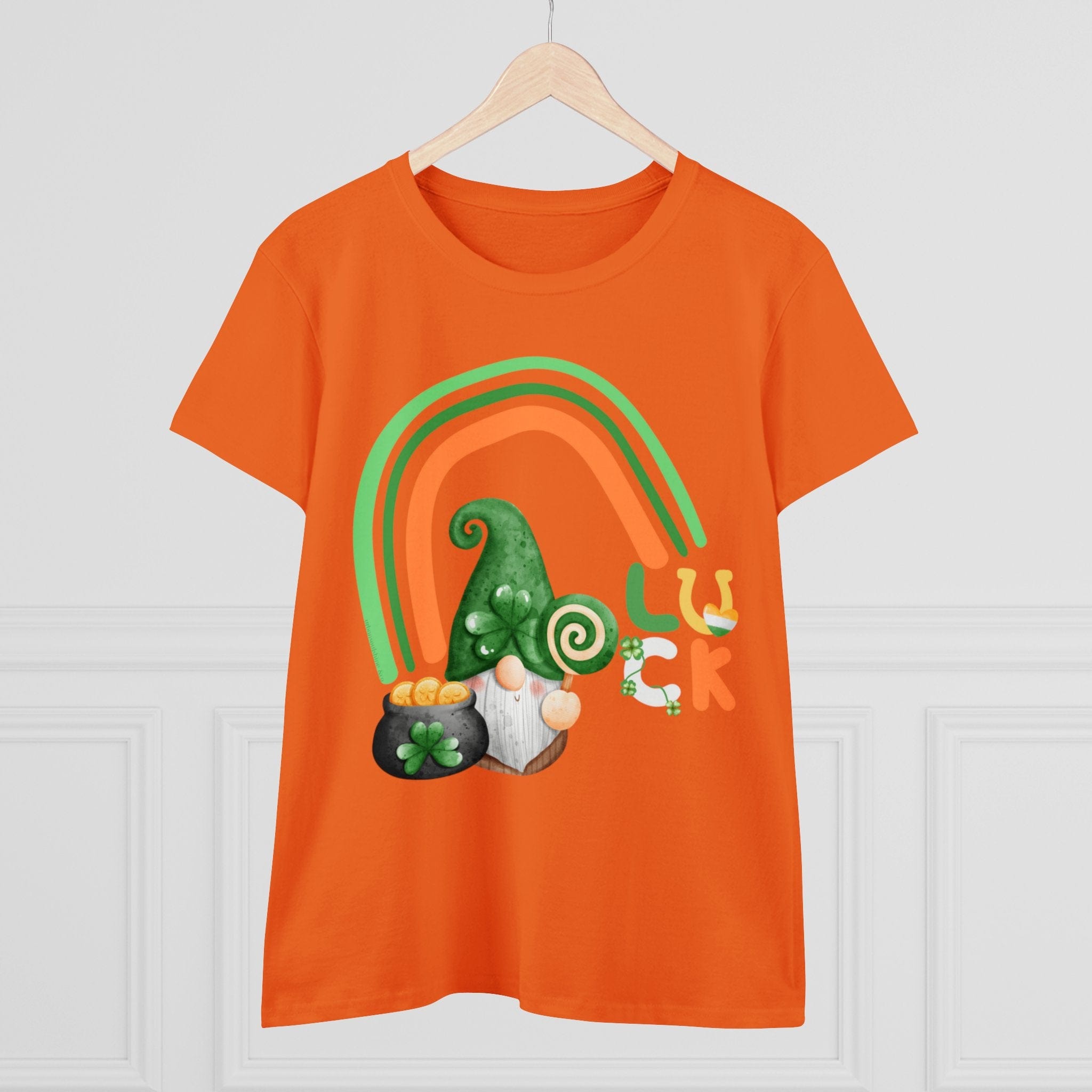 Urban SoulShine & co T-Shirt Lucky Gnome St. Patrick's Day Women's Tee