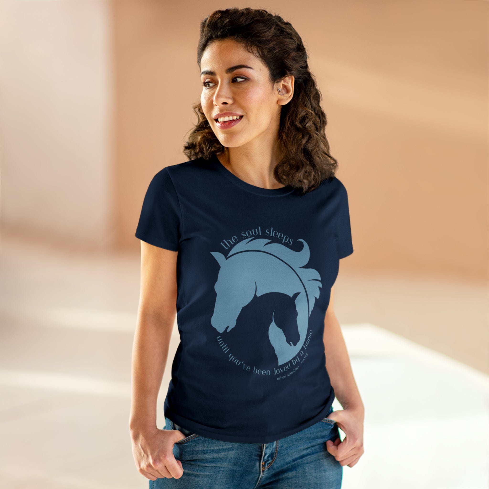 Urban SoulShine & co T-Shirt Navy / S Horse & Soul Women's Tee (blue)