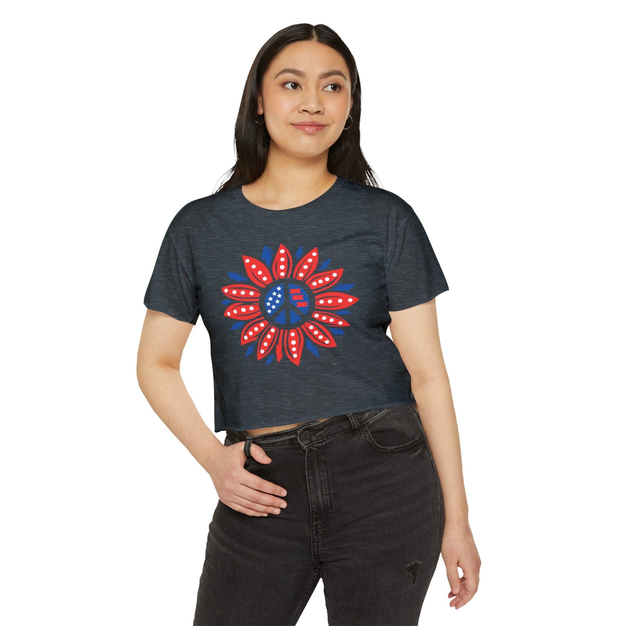 Urban SoulShine & co T-Shirt PEACE In The USA Crop Top