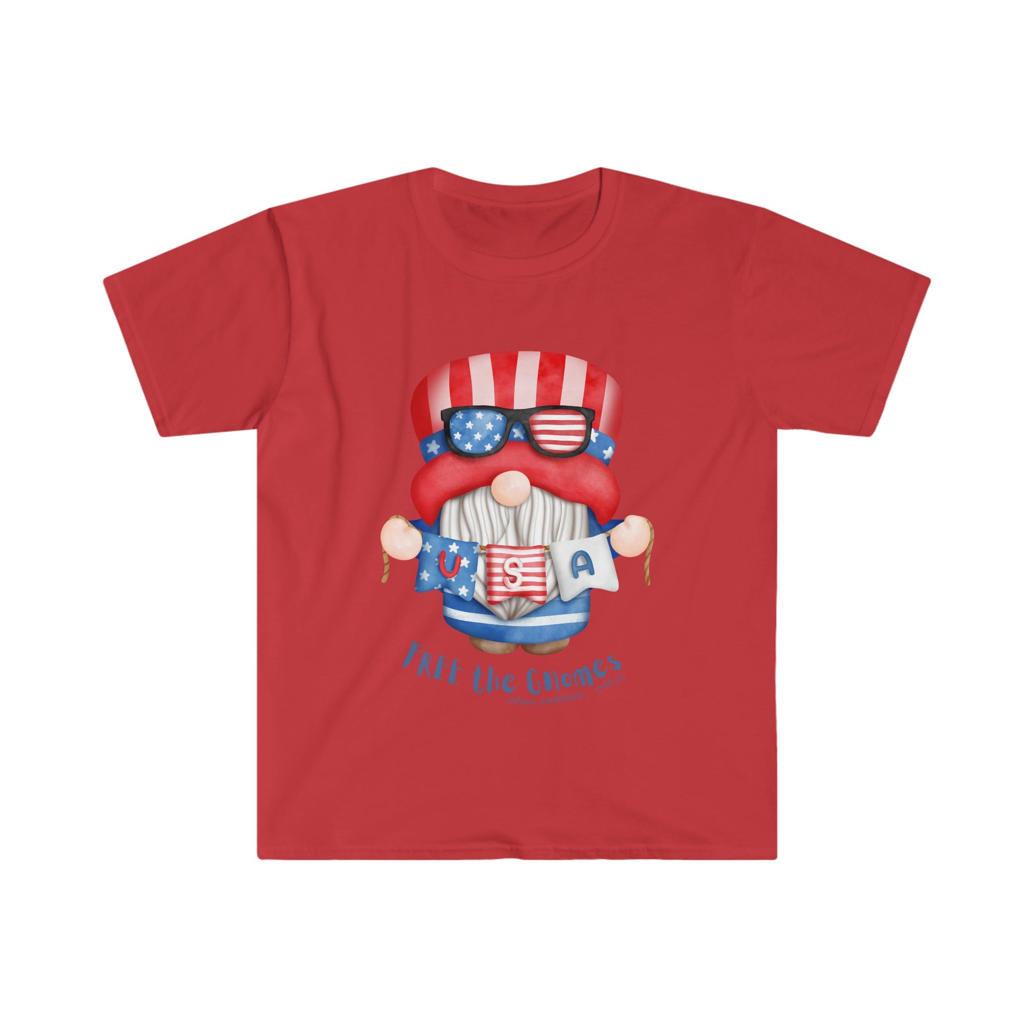 Urban SoulShine & co T-Shirt Red / S FREE the GNOMES USA Soft Tee (unisex)