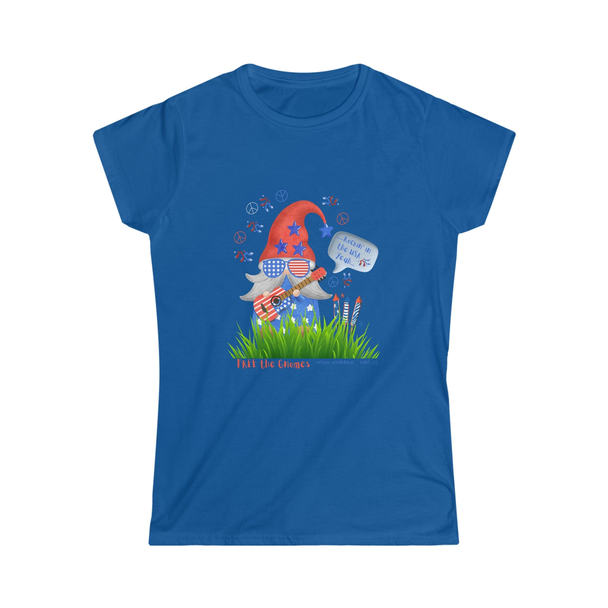 Urban SoulShine & co T-Shirt Royal / S FREE the GNOMES Rocker Women's Softstyle Tee