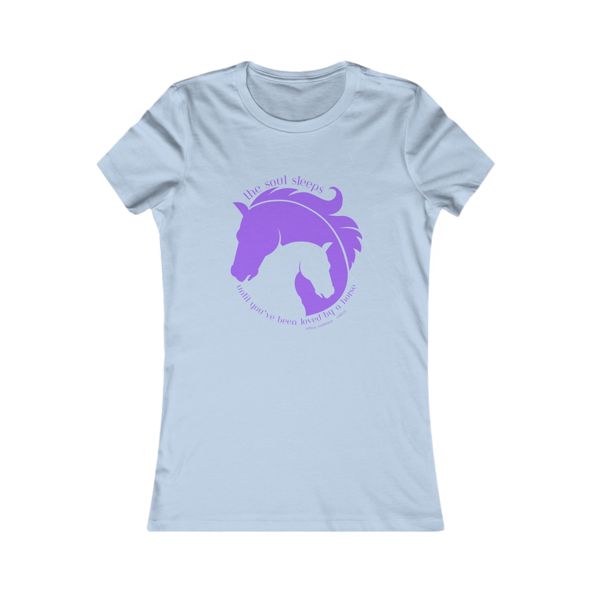 Urban SoulShine & co T-Shirt S / Baby Blue Horse & Soul Women's Tee (purple image)