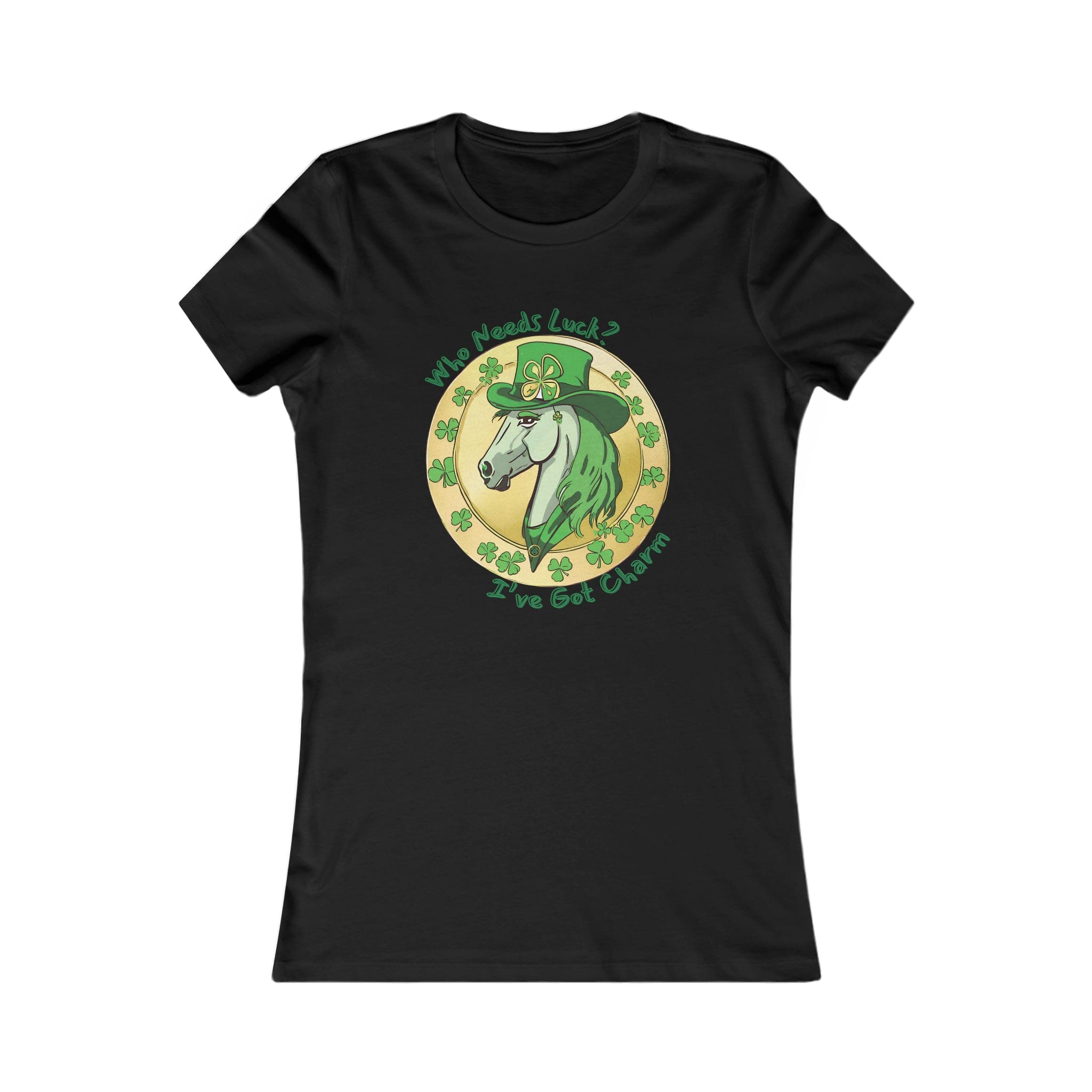 Urban SoulShine & co T-Shirt S / Black I've Got Charm Lucky Horse Women's Tee