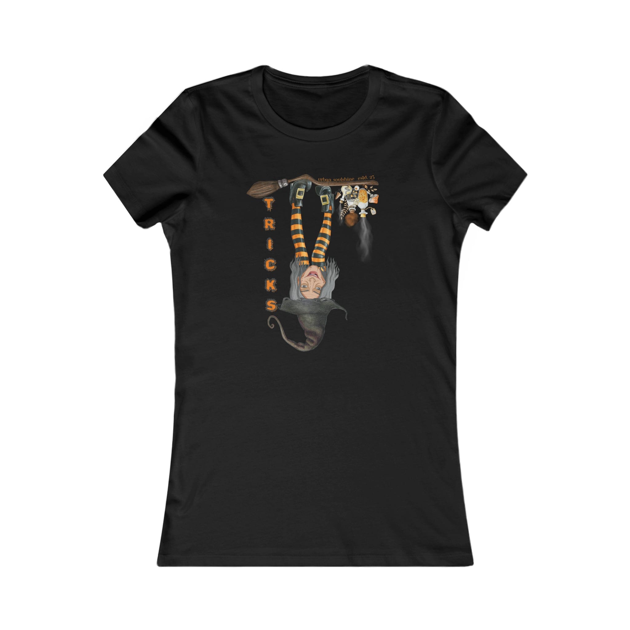  Black Witch Tricks Women's Halloween Tee