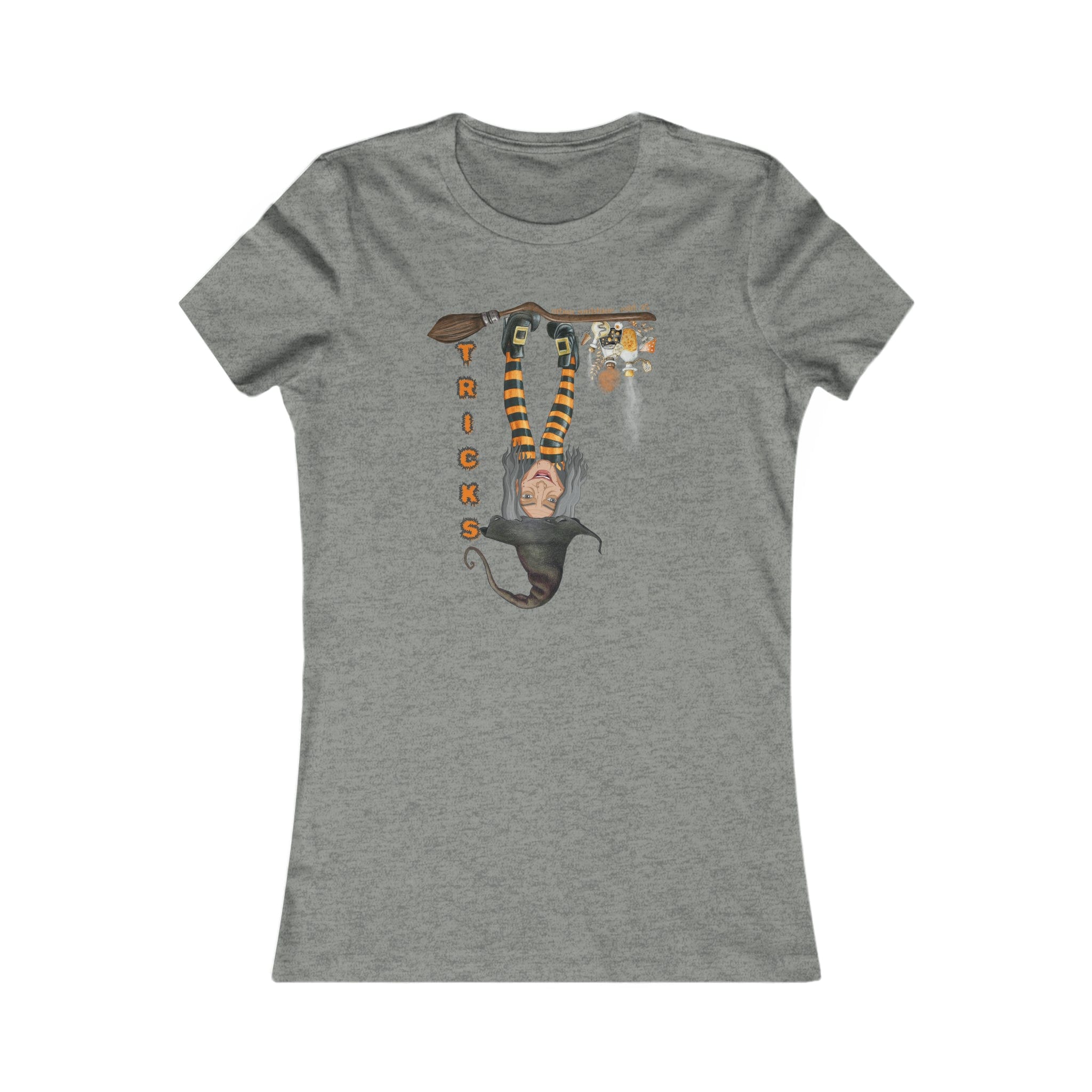  Deep Heather Witch Tricks Women's Halloween Tee