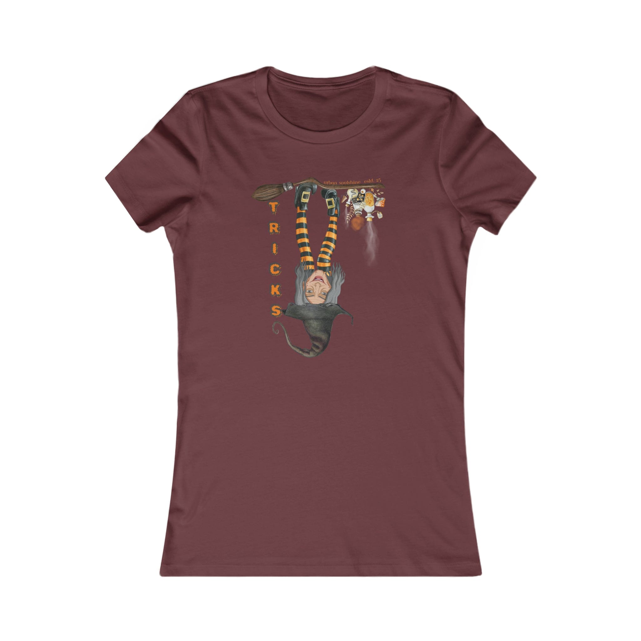  Maroon Witch Tricks Women's Halloween Tee