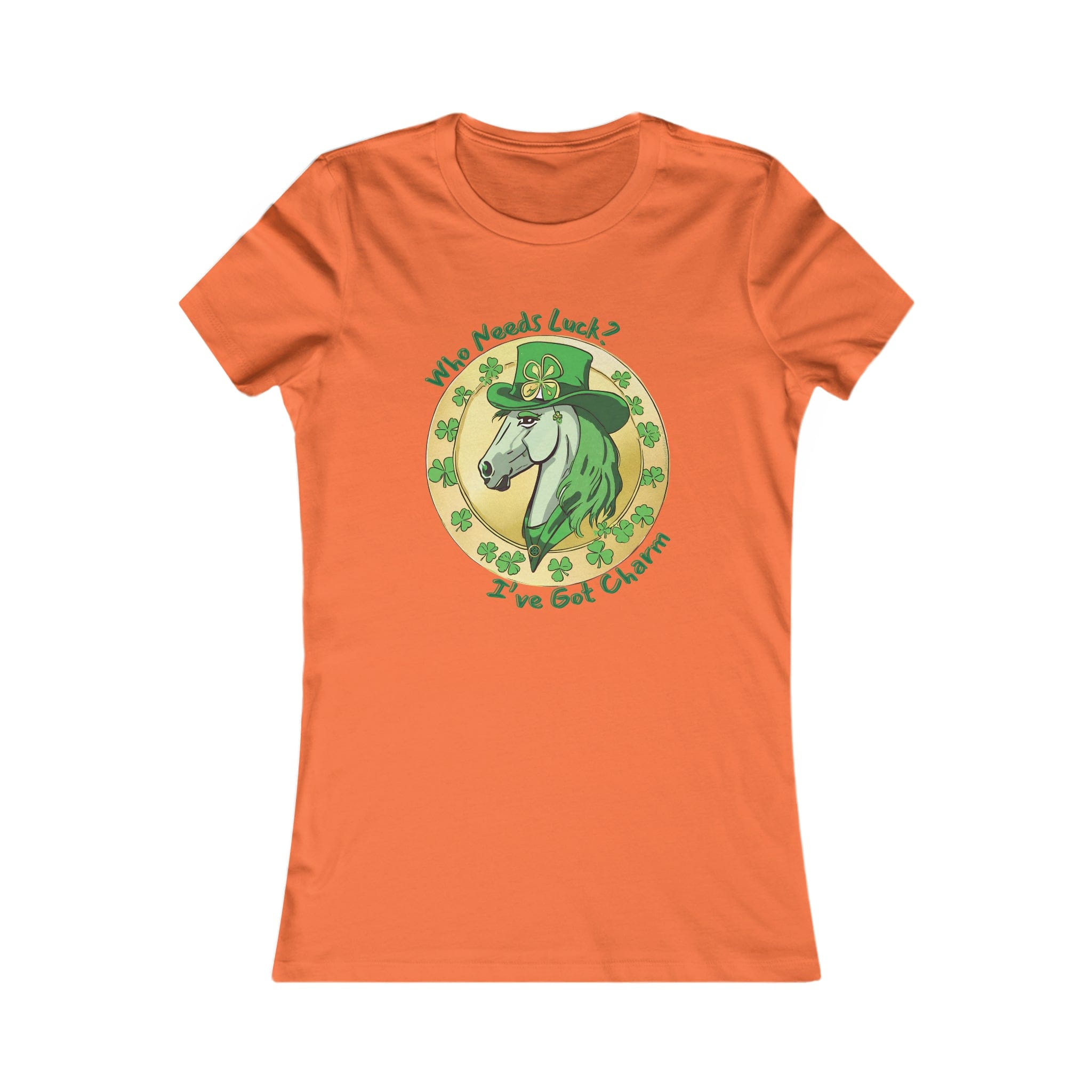 Urban SoulShine & co T-Shirt S / Orange I've Got Charm Lucky Horse Women's Tee