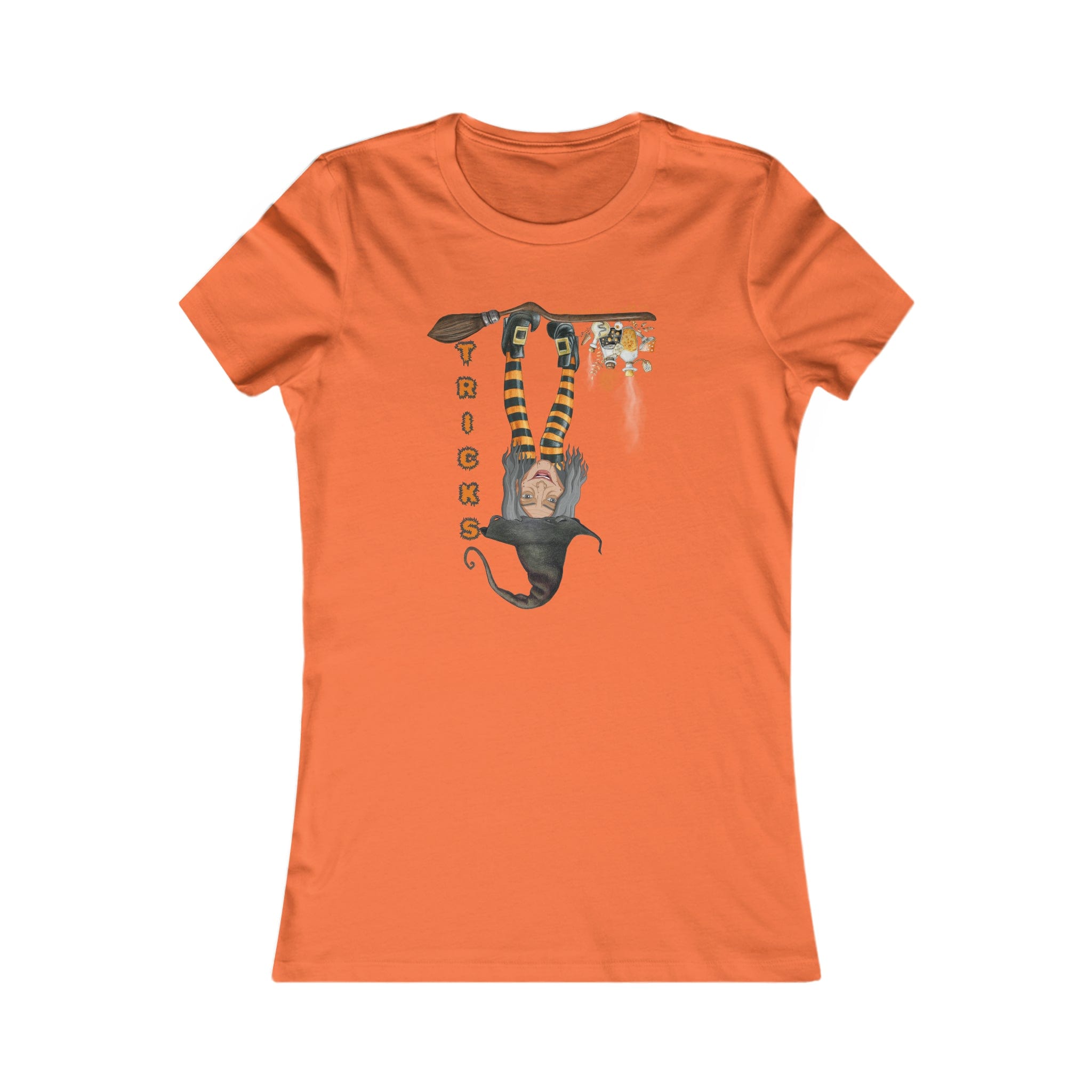  Orange Witch Tricks Women's Halloween Tee