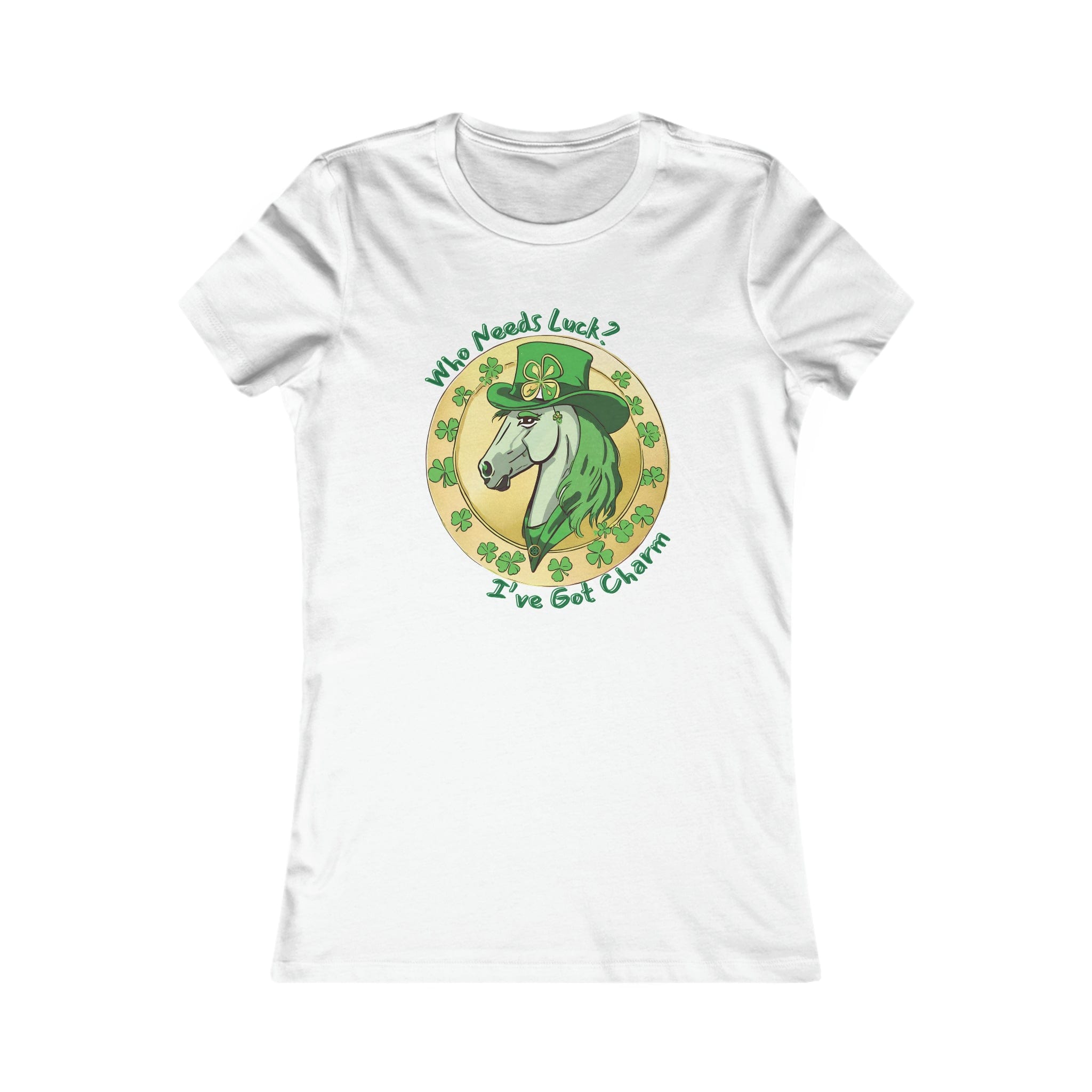 Urban SoulShine & co T-Shirt S / White I've Got Charm Lucky Horse Women's Tee