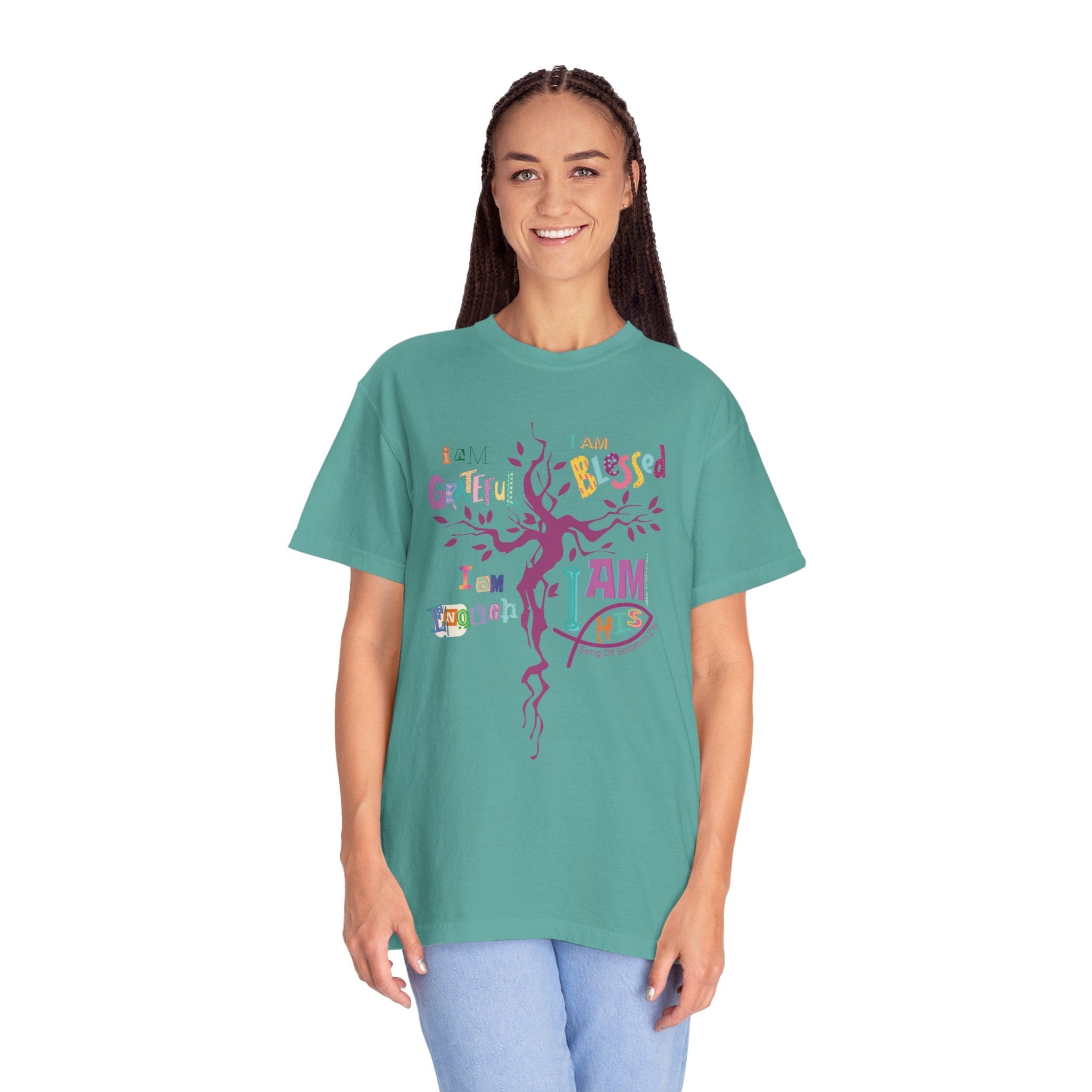 I AM HIS Song Of Solomon 2:16 Comfort Colors Tee Seafoam