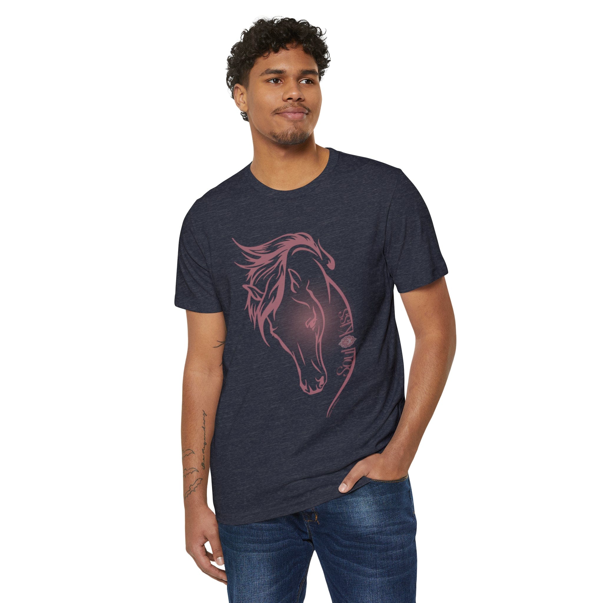 Urban SoulShine & co T-Shirt Soul Kiss Rose Horse Recycled Organic Tee