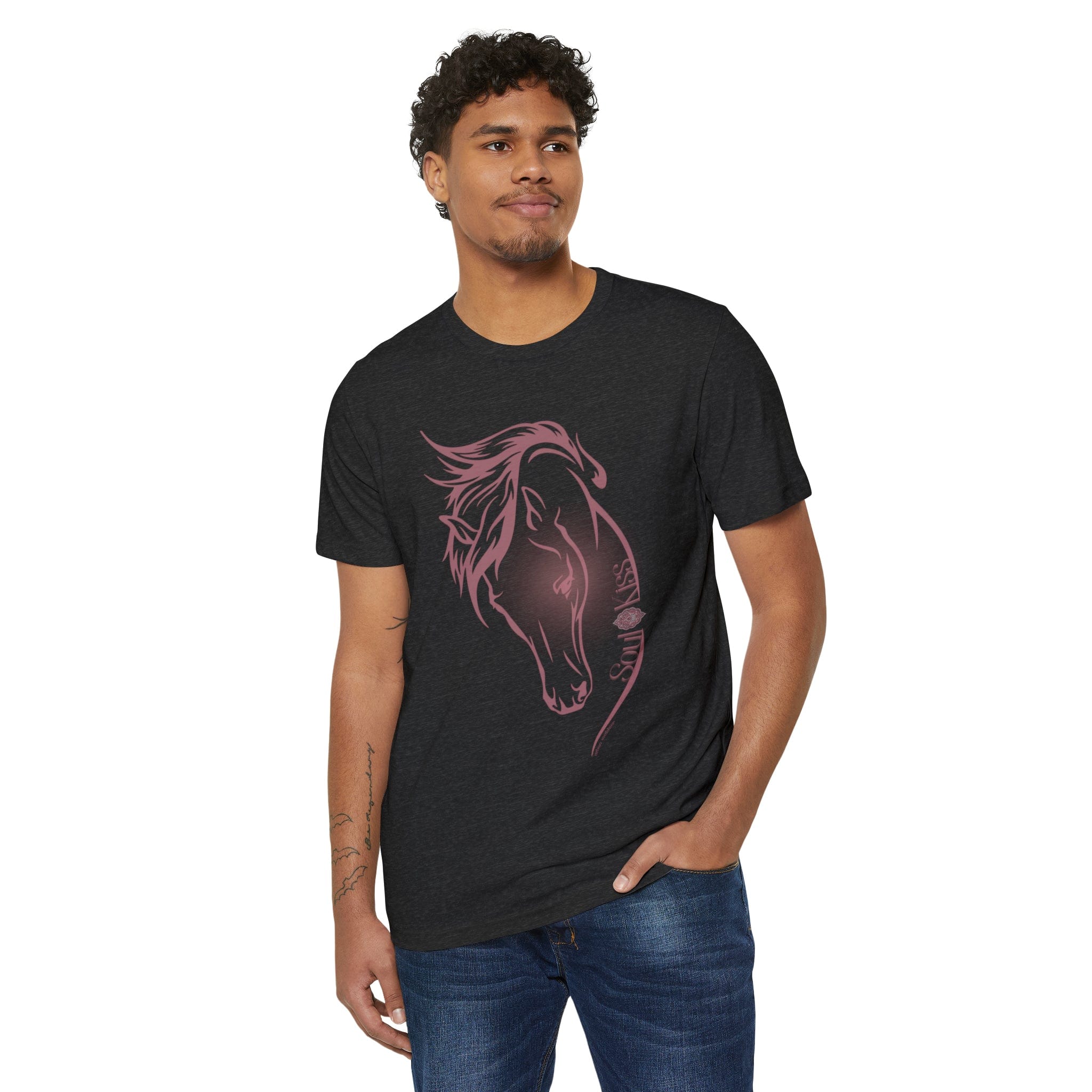 Urban SoulShine & co T-Shirt Soul Kiss Rose Horse Recycled Organic Tee