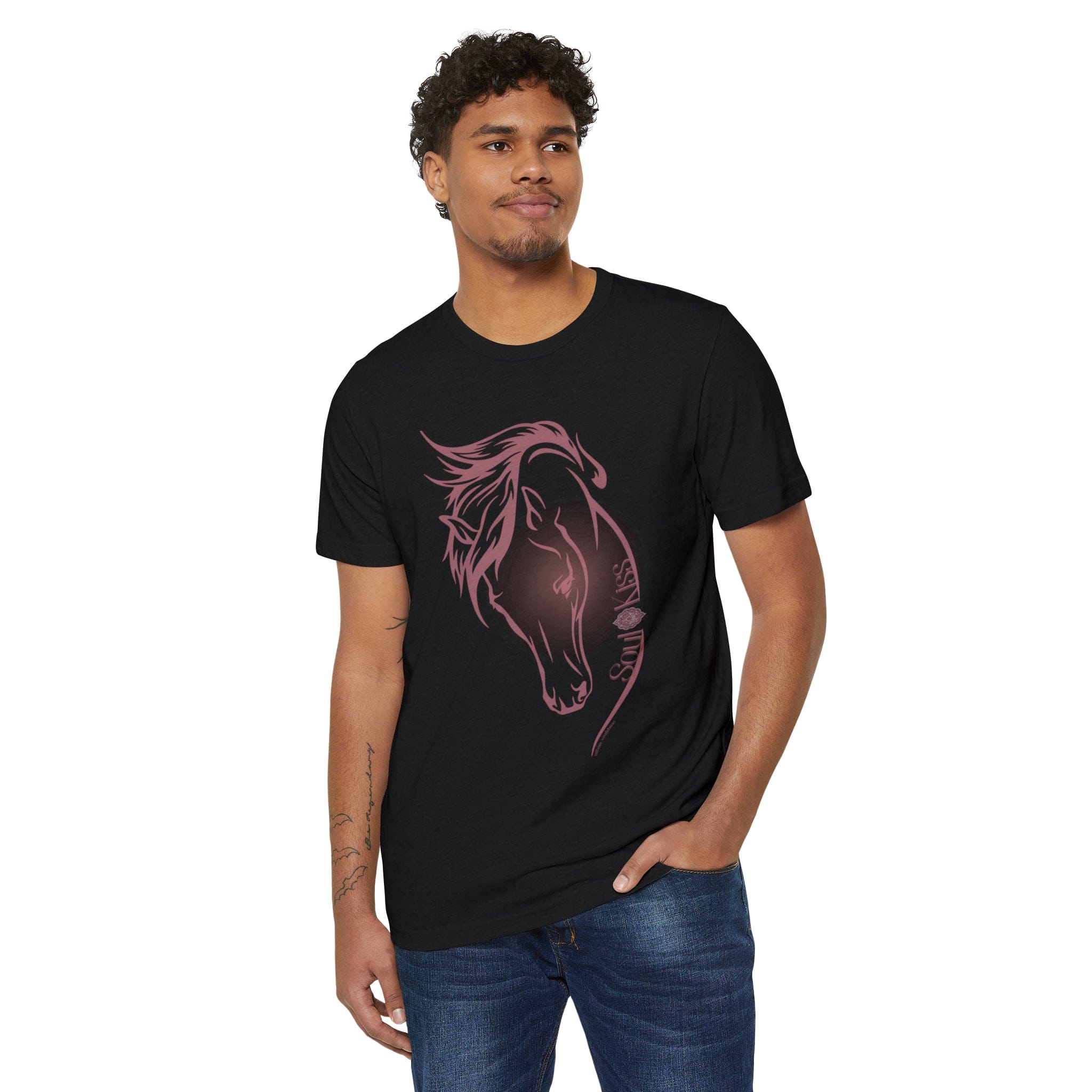 Urban SoulShine & co T-Shirt Soul Kiss Rose Horse Recycled Organic Tee