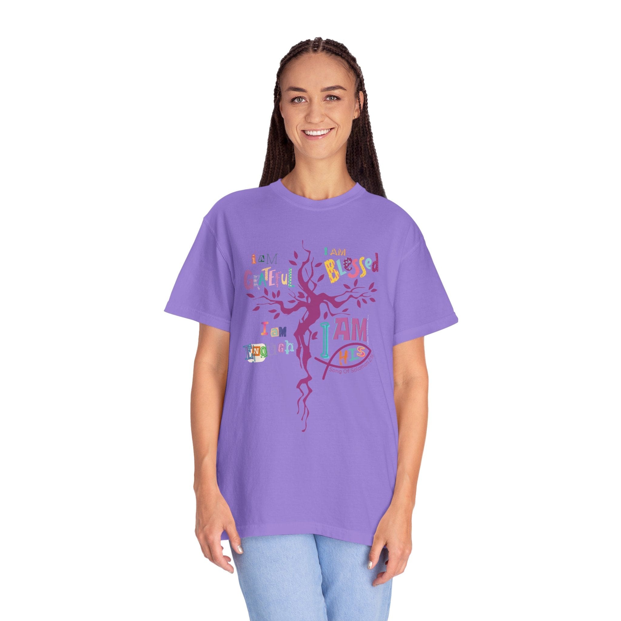 I AM HIS Song Of Solomon 2:16 Comfort Colors Tee Violet
