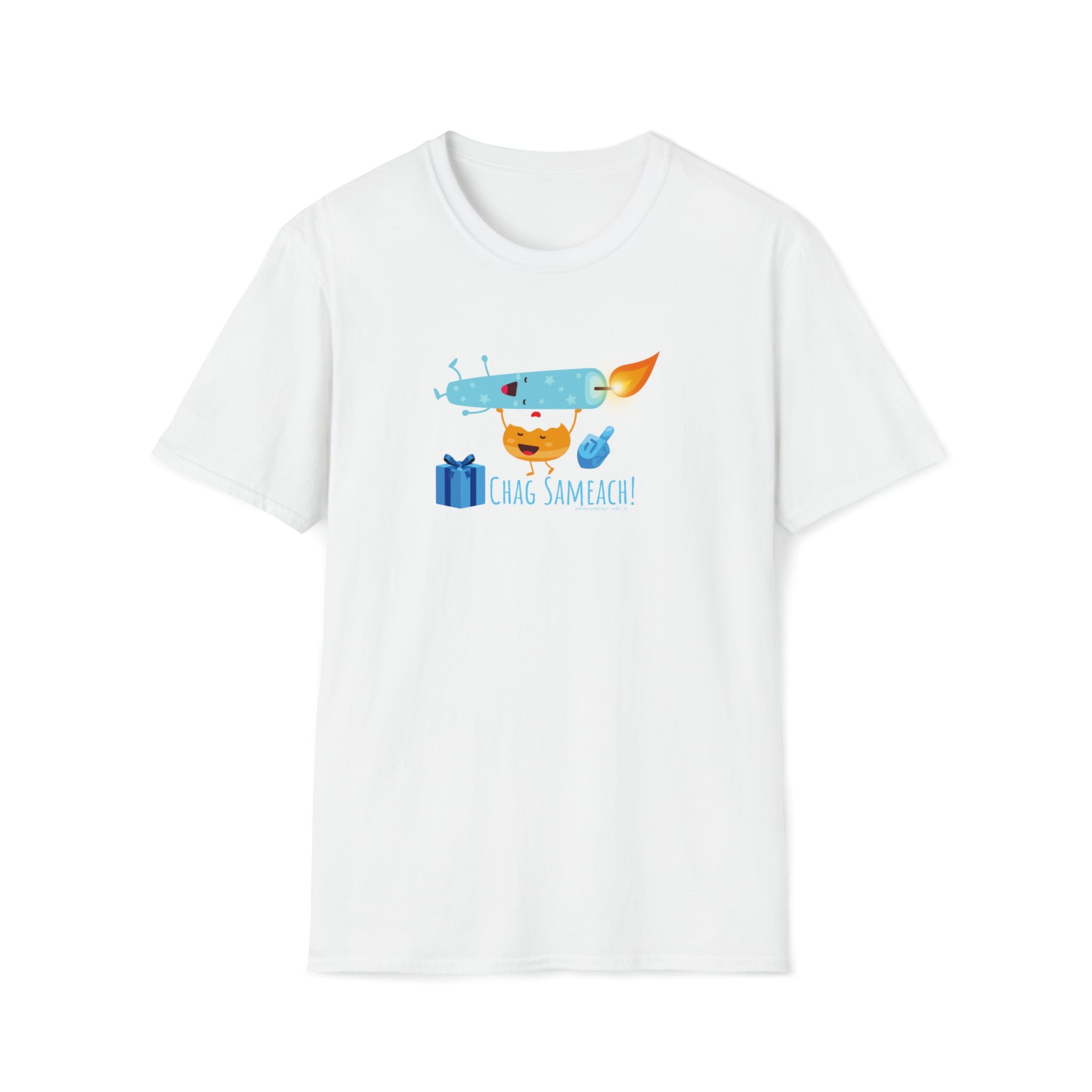 Urban SoulShine & co T-Shirt White / S CHAG SAMEACH! Hanukkah Soft Style Tee (Unisex)